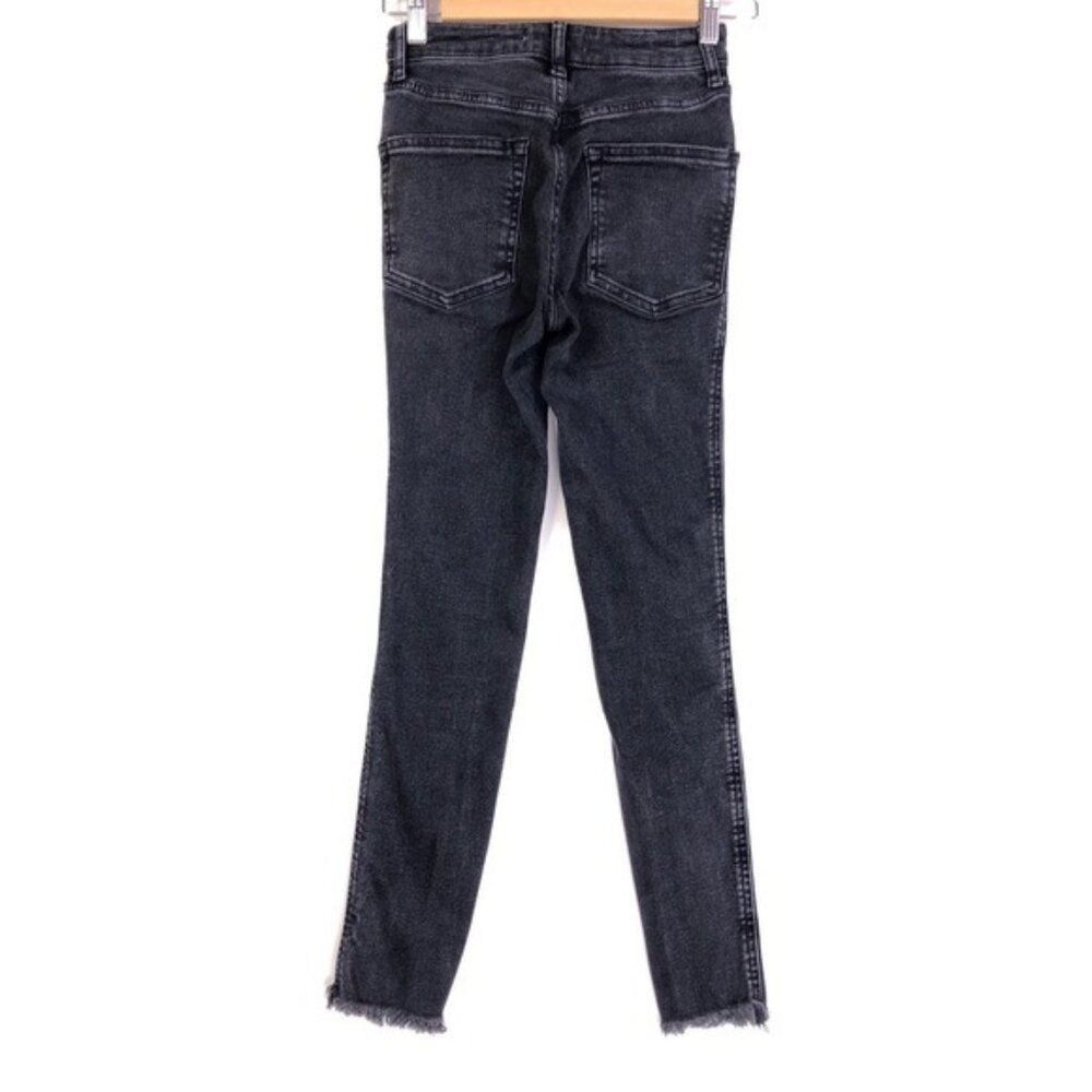 Free People 25 Black Denim Skinny Straight Jeans 25 - Picture 2 of 10